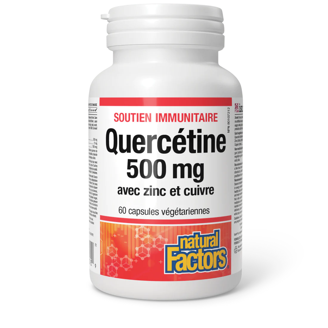 Quercétine avec zinc et cuivre 500mg 60 capsules