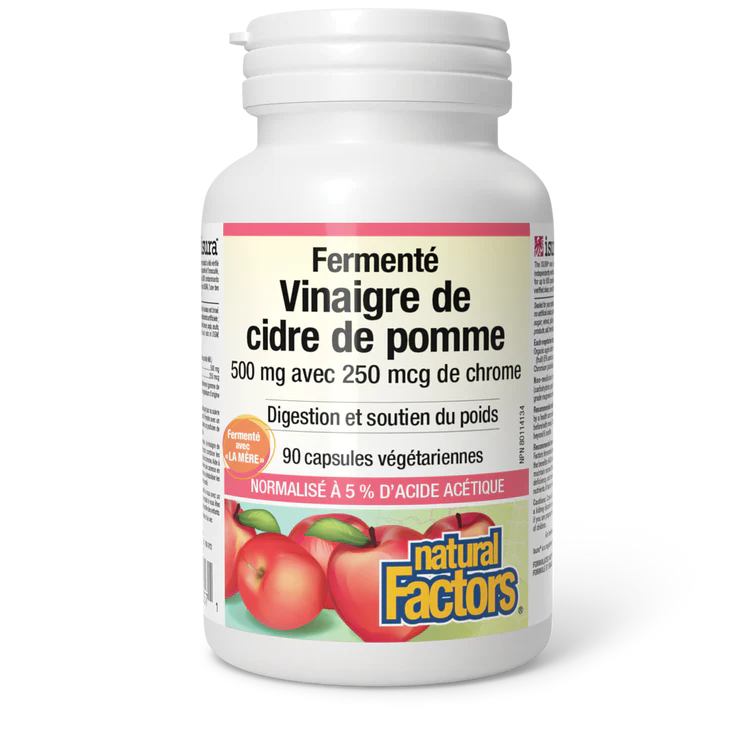 Vinaigre de cidre de pommes avec chrome 500mg 90 capsules