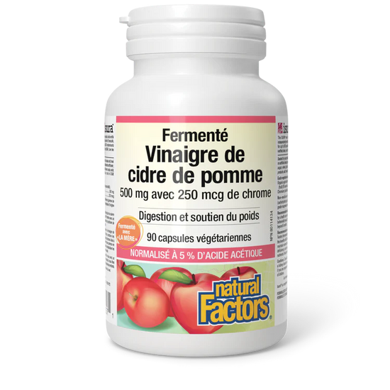 Vinaigre de cidre de pommes avec chrome 500mg 90 capsules